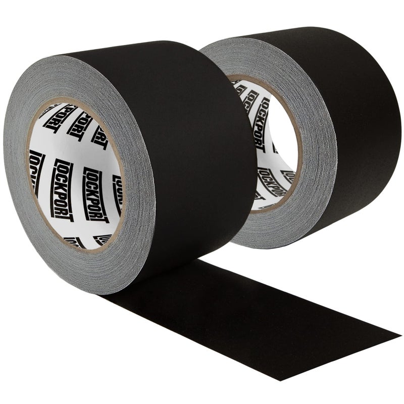Lockport Black Gaffers Tape 3 inch x 30 Yards - 2 Pack Pro Black Gaff Tape - No Residue, Water Resistant, Non-Reflective, Easy Tear - Multipurpose - Image 1